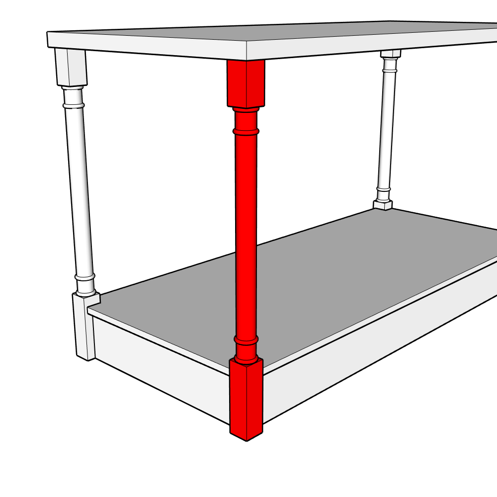 Millwood (Premium Colours) Turned Pilaster - 900 x 57mm