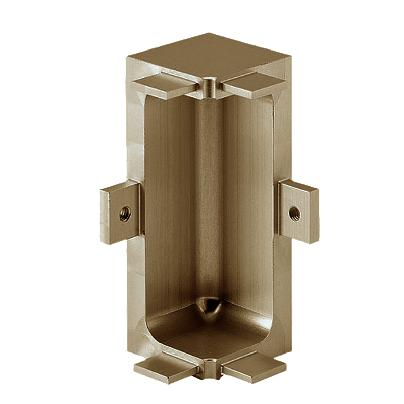 Mid Profile Internal Corner Joint for True Handleless - Brushed Brass Anodised