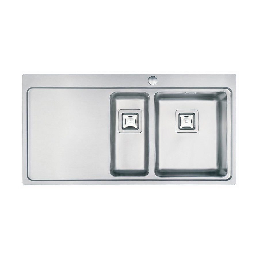 Slea 1.5 bowl Brushed Steel Inset Sink - LH Drainer