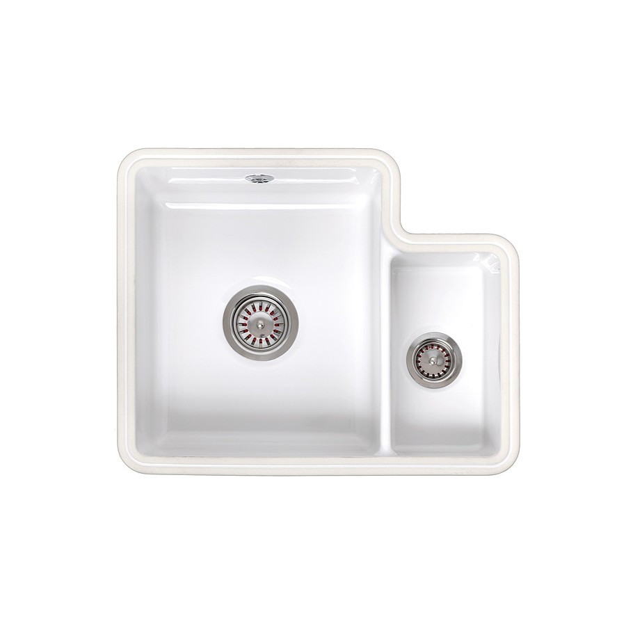 Witham 1.5 bowl Ceramic White Undermount Sink