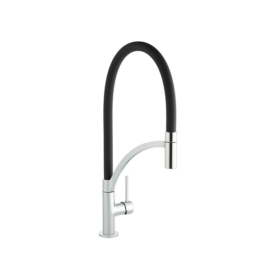 Douze pull out Black and Chrome Single Lever Mixer Tap