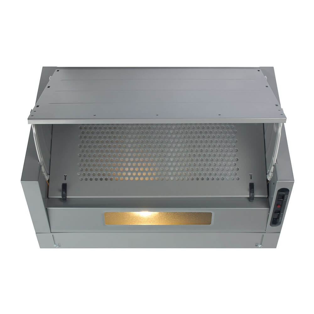 CDA EIN60FSI 60cm Integrated Extractor, Silver, Includes grease filter