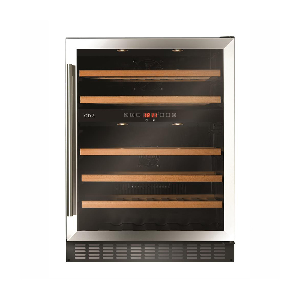CDA FWC604SS 600mm Under Counter Wine Cooler, Stainless Steel, 45 Bottle