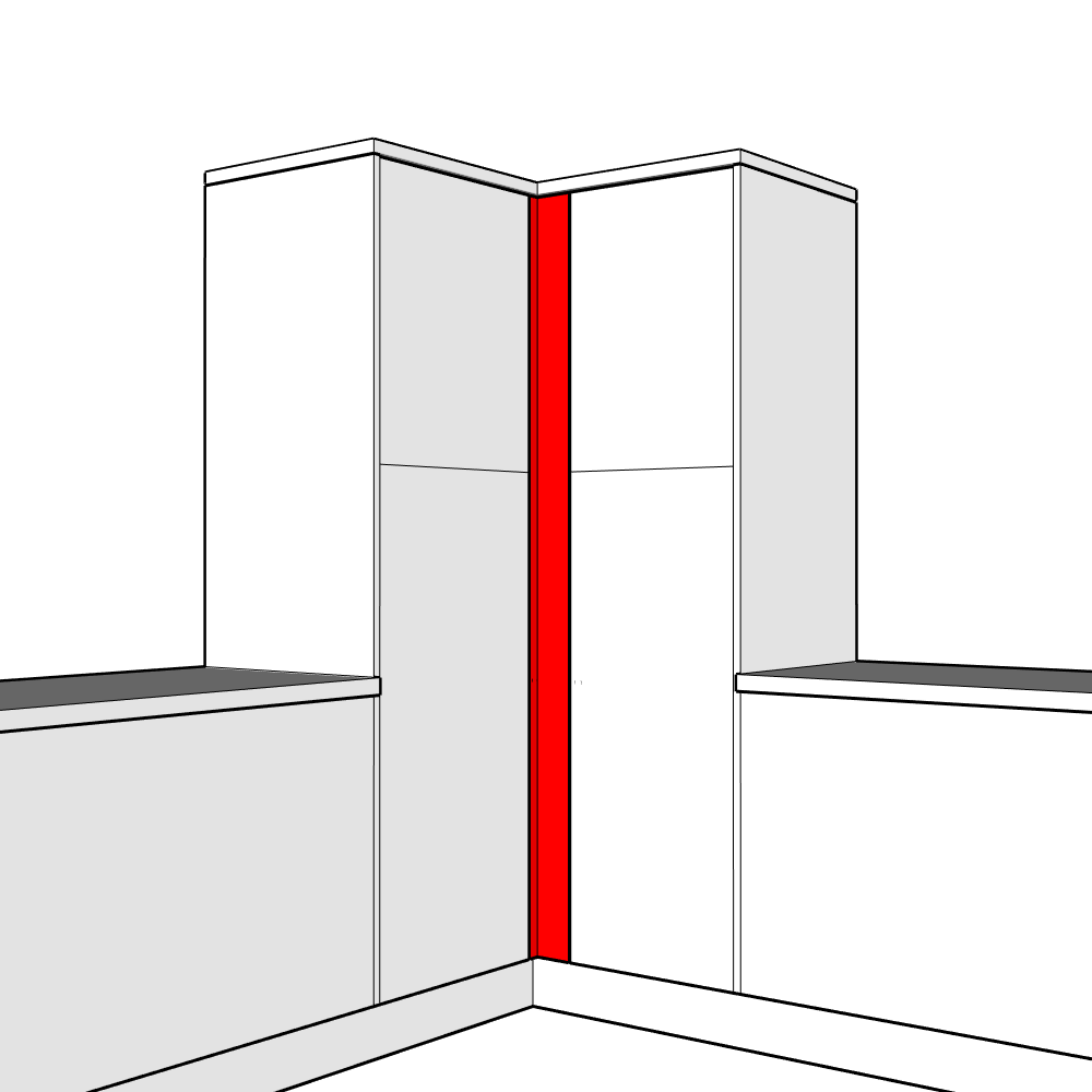 Lumino Adjustable Corner Post Set - 1965 x 100 x 18mm (x2)