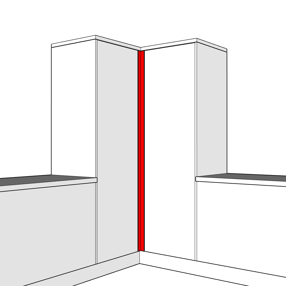 Lumino Fixed Size Corner Post Set - 1965 x 60 x 60mm