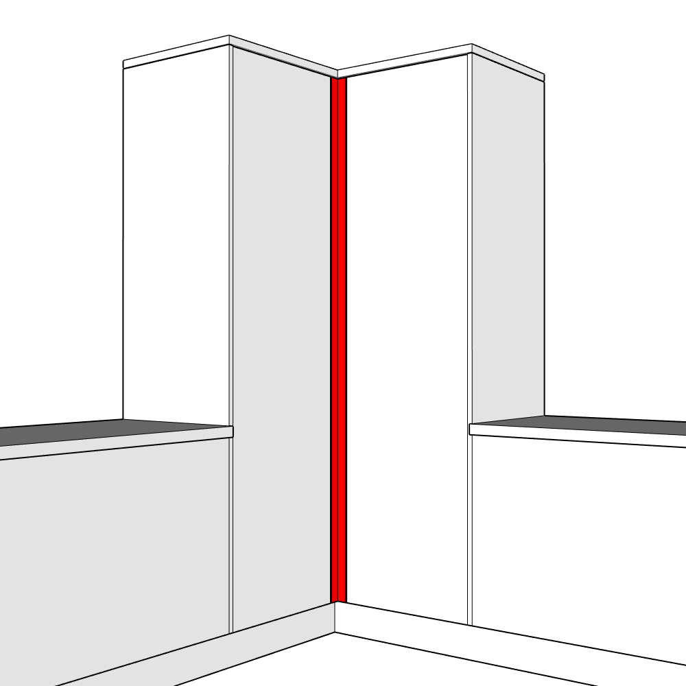 Velluto Fixed Size Corner Post Set - 2145 x 60 x 60mm