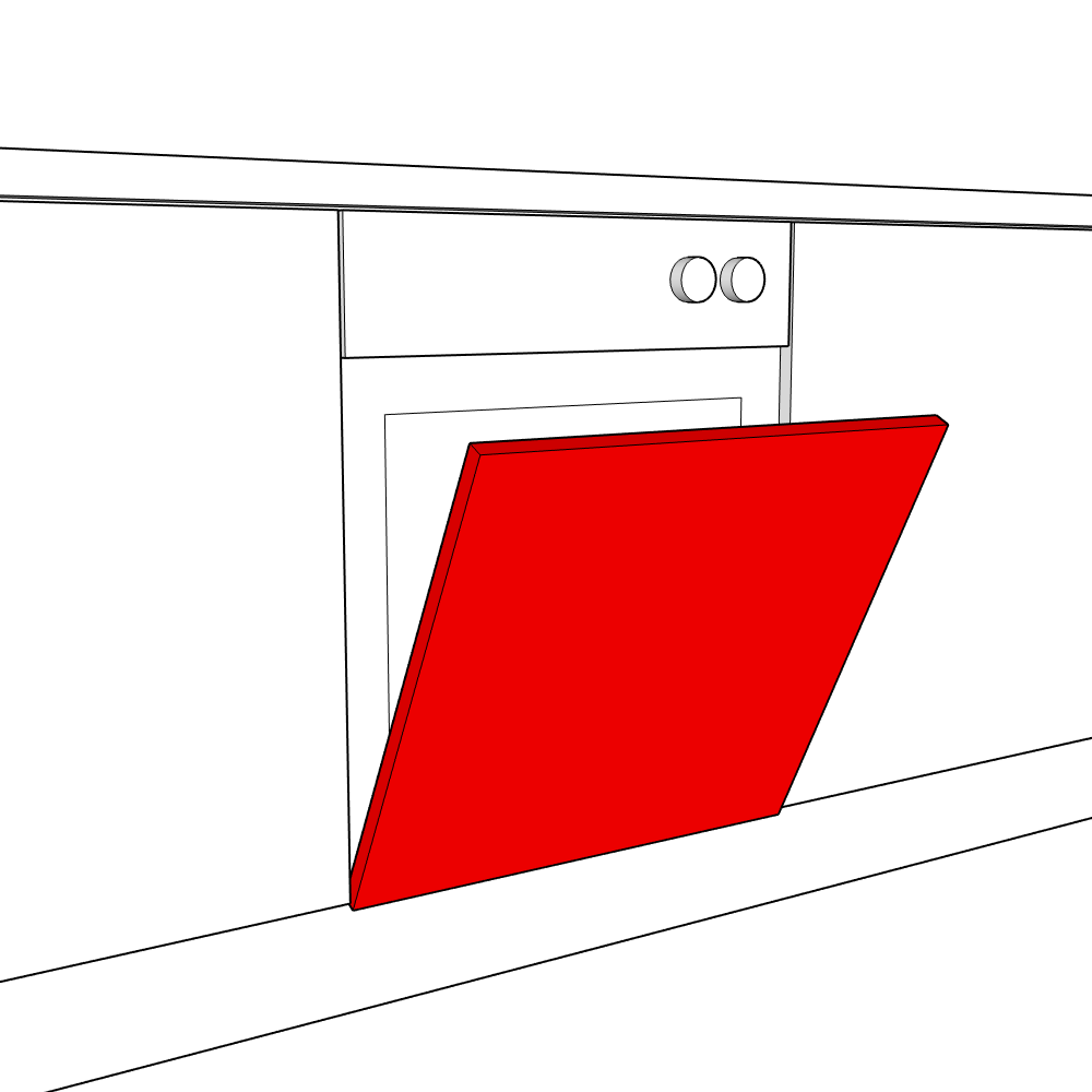 Velluto (Premium colours) Semi Integrated Appliance Door (570 x 596mm)
