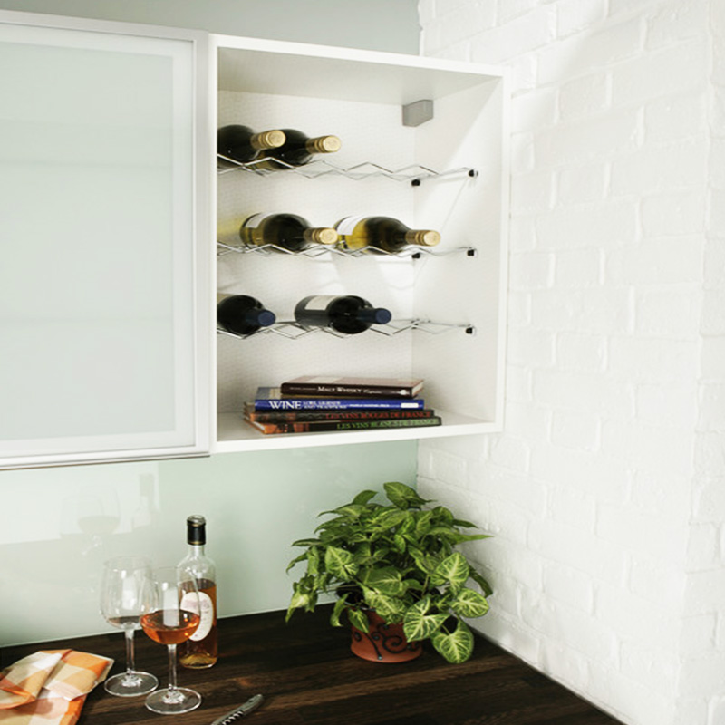 150mm Single Chrome Wine Shelf - 1 Bottle