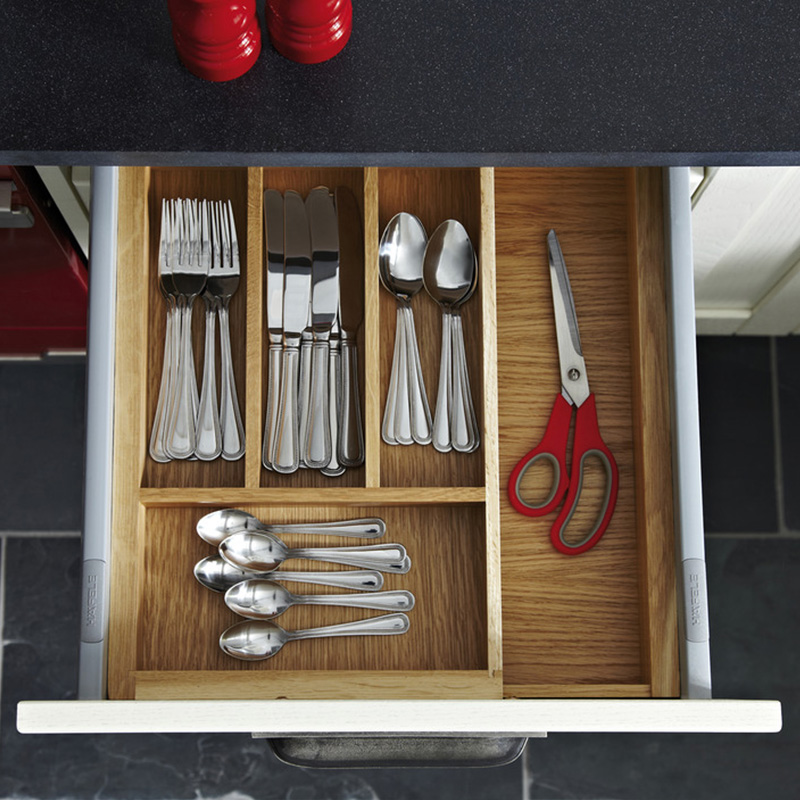 Solid Oak Expanding Cutlery Tray - To suit 400-600mm Drawer