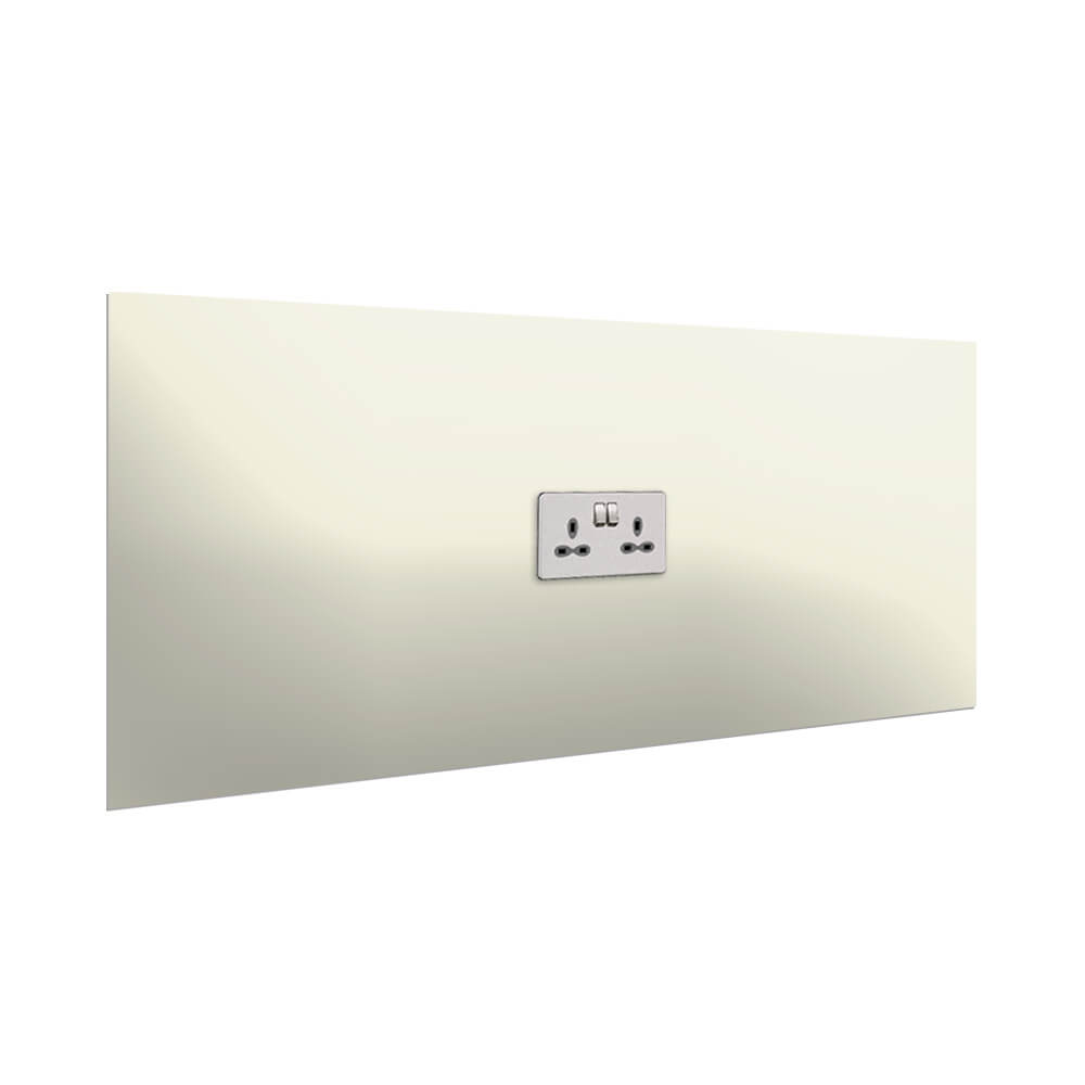 Aurora Painted Glass Splashback - 400mm High with 1 x Socket Cutout - Alabaster