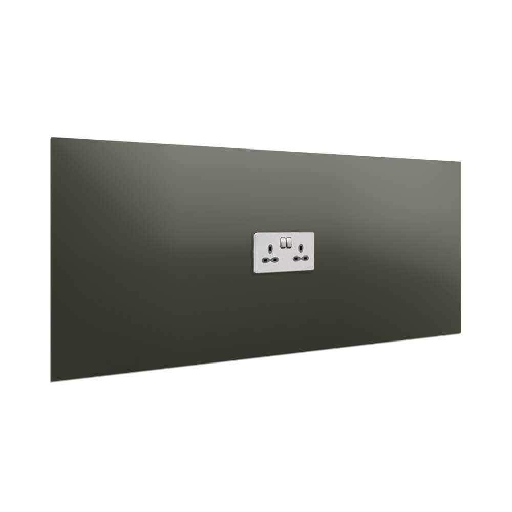 Aurora Painted Glass Splashback - 400mm High with 1 x Socket Cutout - Lava