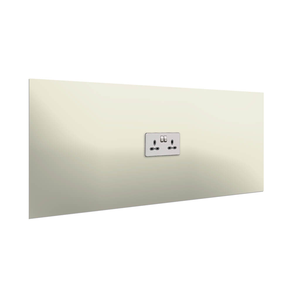 Aurora Painted Glass Splashback - 400mm High with 1 x Socket Cutout - Mussel
