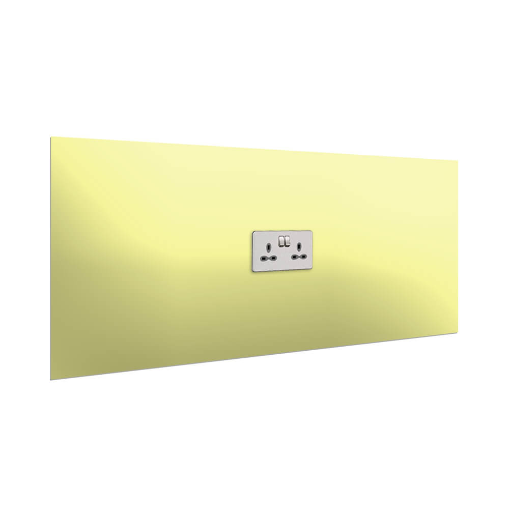 Aurora Painted Glass Splashback - 400mm High with 1 x Socket Cutout - Sherbet
