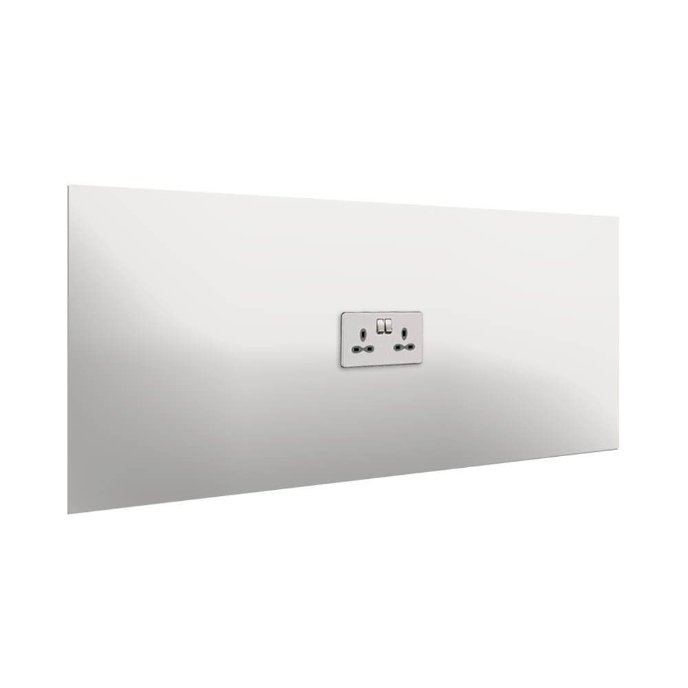 Aurora Painted Glass Splashback - 400mm High with 1 x Socket Cutout - Taupe