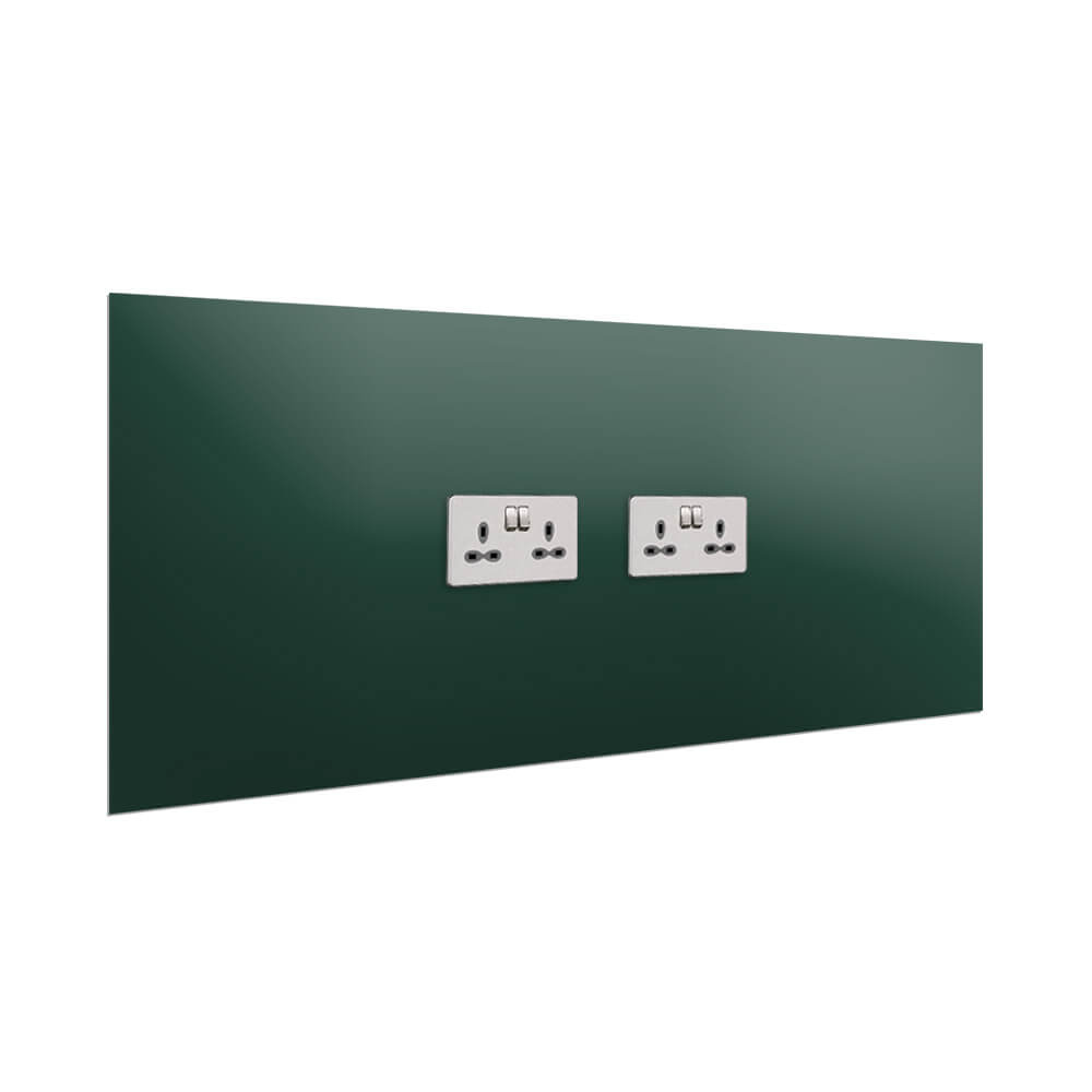 Aurora Painted Glass Splashback - 400mm High with 2 x Socket Cutouts - Conifer