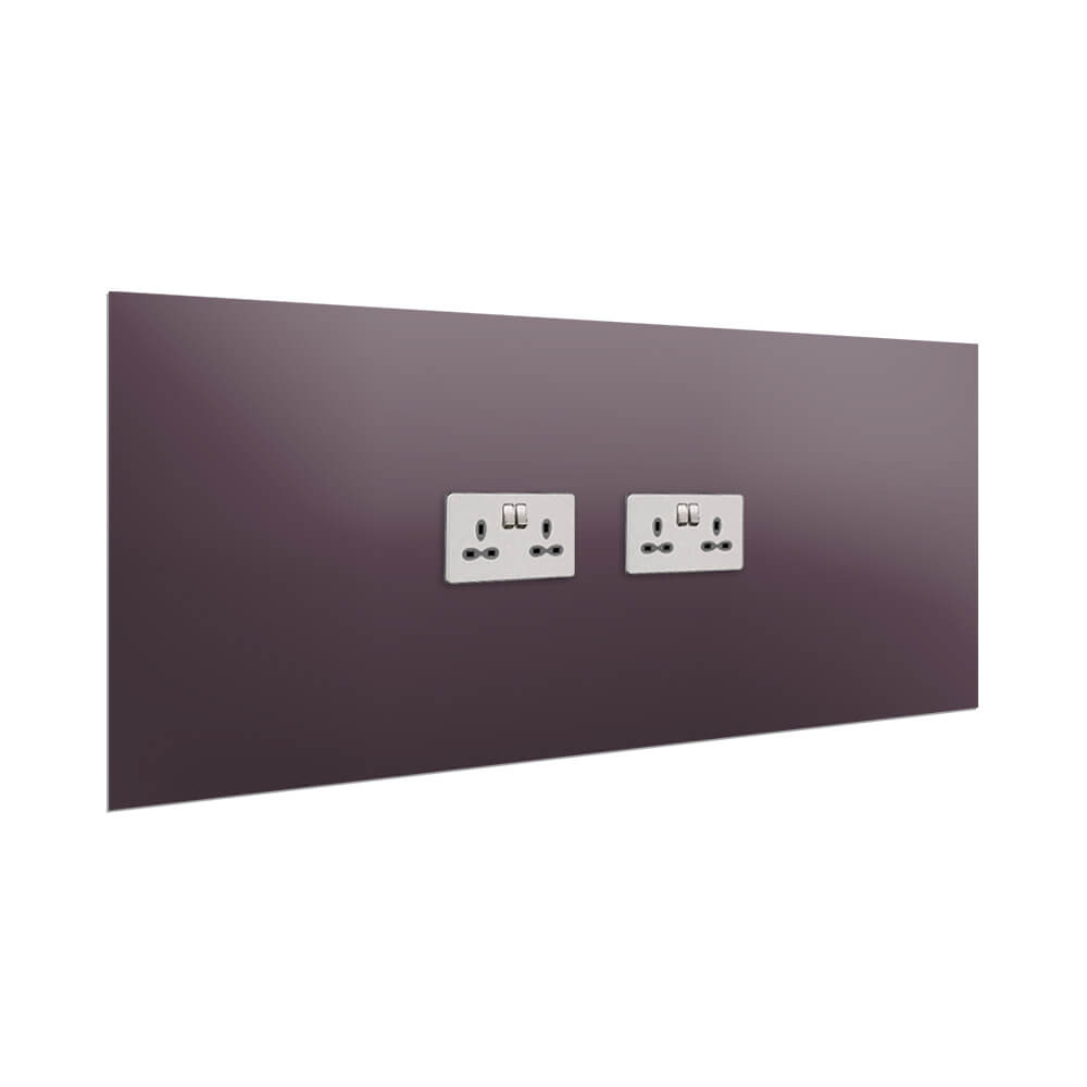 Aurora Painted Glass Splashback - 400mm High with 2 x Socket Cutouts - Foraged Fruit