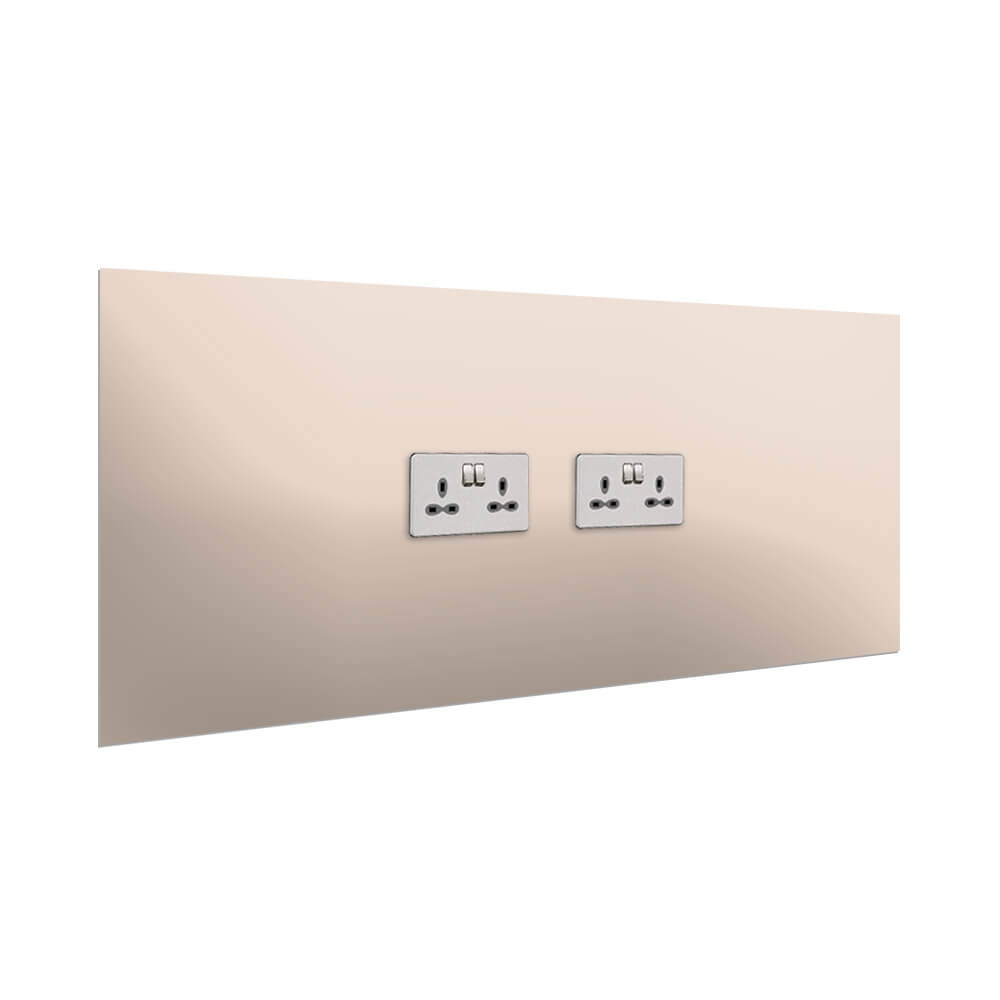 Aurora Painted Glass Splashback - 400mm High with 2 x Socket Cutouts - Kashmir