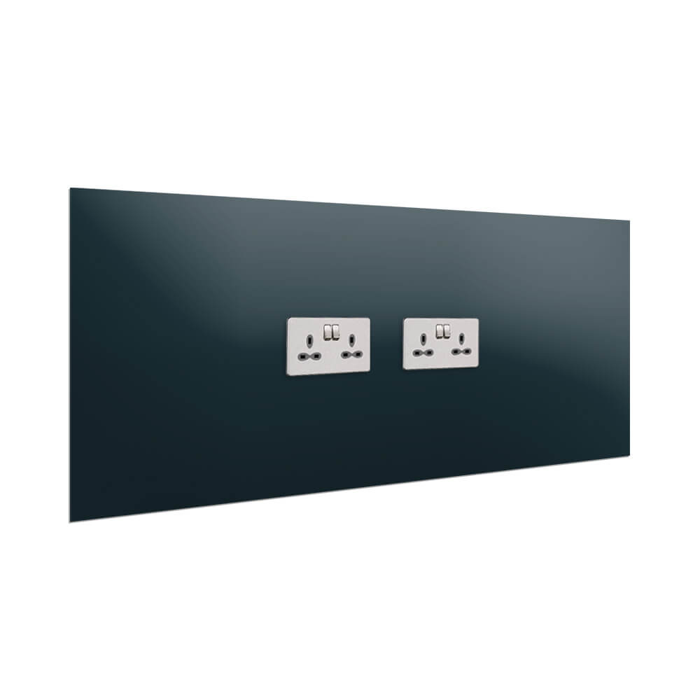 Aurora Painted Glass Splashback - 400mm High with 2 x Socket Cutouts - Nautical