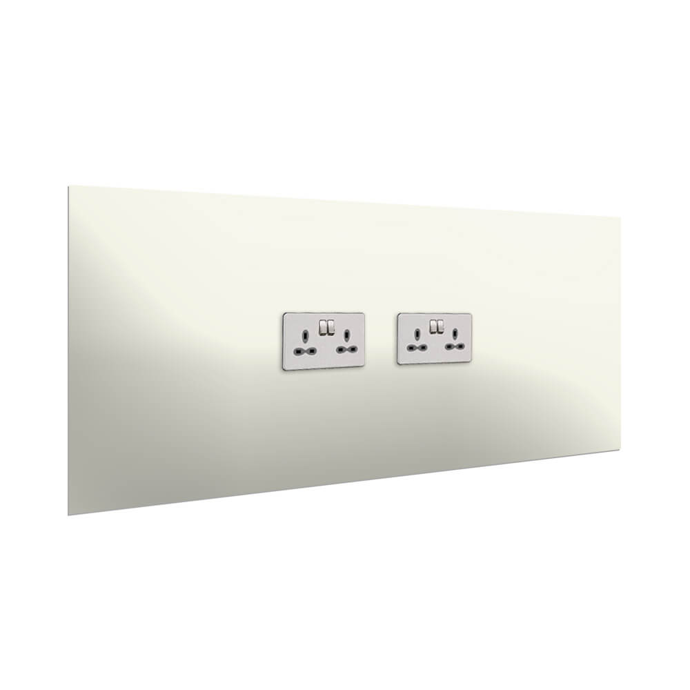 Aurora Painted Glass Splashback - 400mm High with 2 x Socket Cutouts - Porcelano