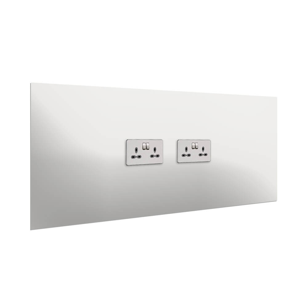 Aurora Painted Glass Splashback - 400mm High with 2 x Socket Cutouts - Taupe