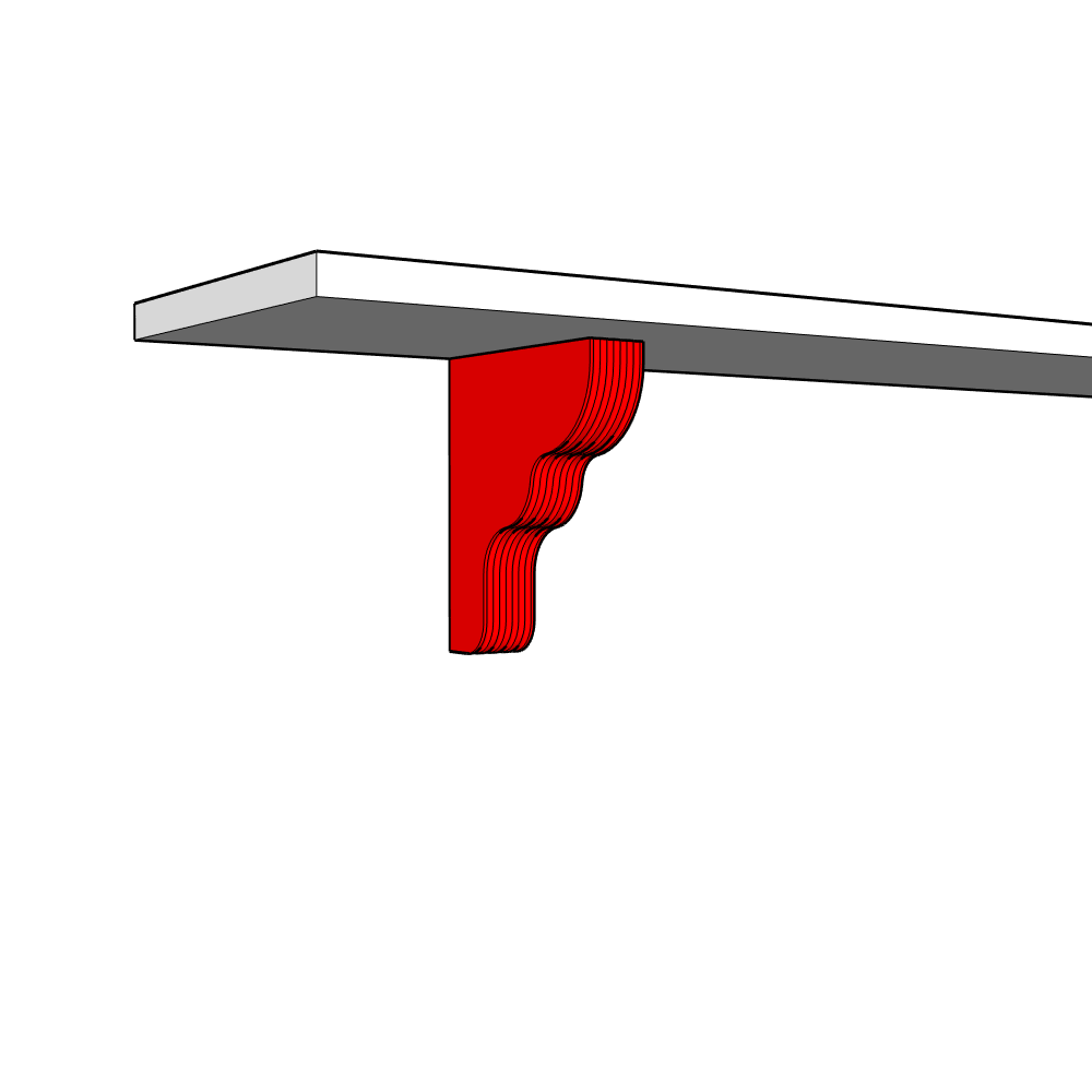 Darlington Smooth Matt Shelf Bracket - 180 x 210 x 36mm