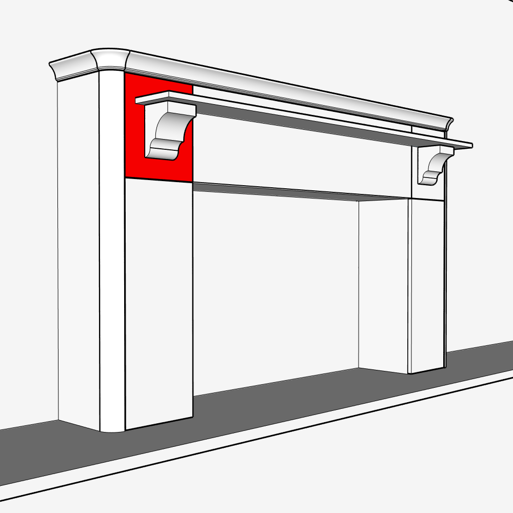 Fleetwood Corbel Back Panel - 284 x 296mm