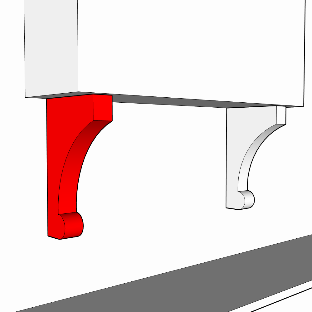 Velluto French Corbel Bracket - 600 x 350 x 90mm