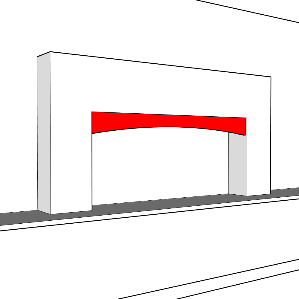 Velluto (Premium Colours) Arched Pelmet - 2400 x 200 x 18mm