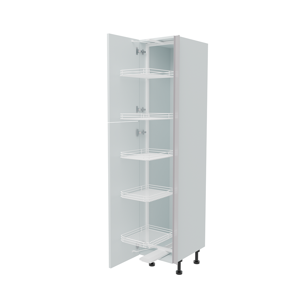 400mm True Handleless Tall Swing Out Larder Unit - Left Hand - 715mm Top Door (Medium)