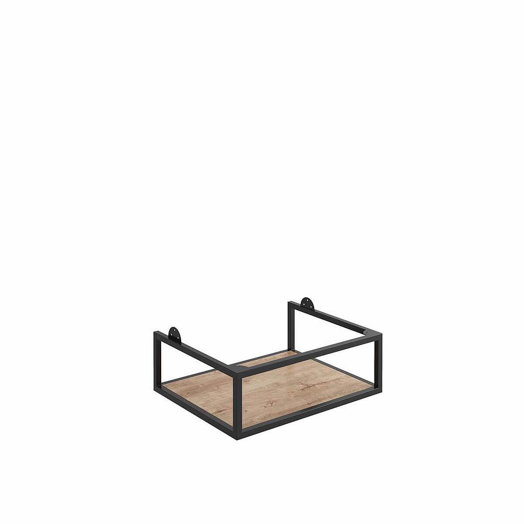 Ambience Black Frame with Dual Colour Shelf - 60x48x20cm - Rustic Oak/Grey Oak/Matt White/ Matt Grey (Mix & Match)
