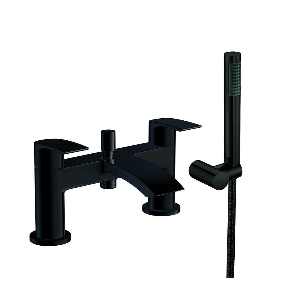 Belini Matt Black Deck Mounted Bath Shower Mixer