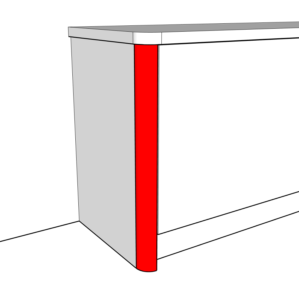Bewdley (Premium Colours) Radius End Feature - 3m x 70 x 50mm