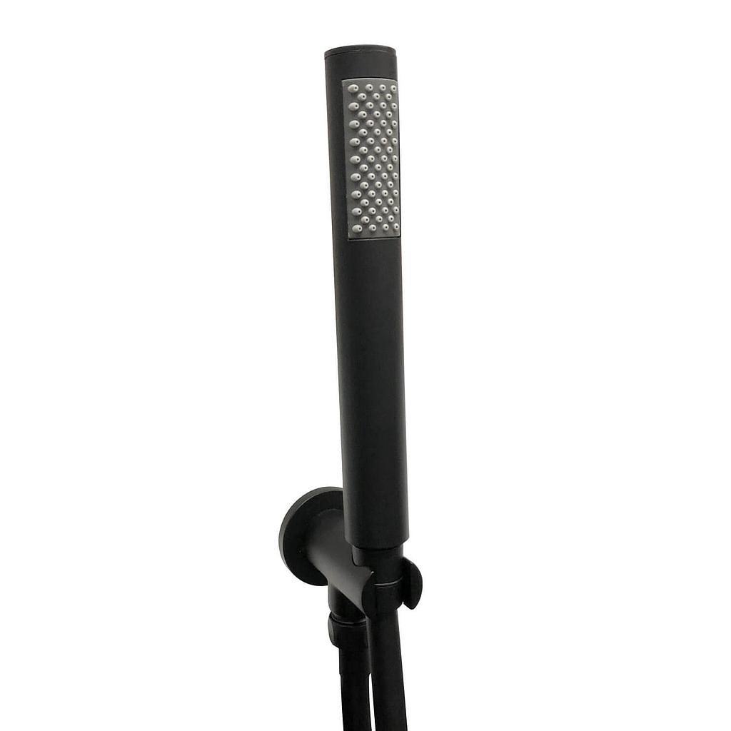 Black Round Shower Outlet, Hose & Head