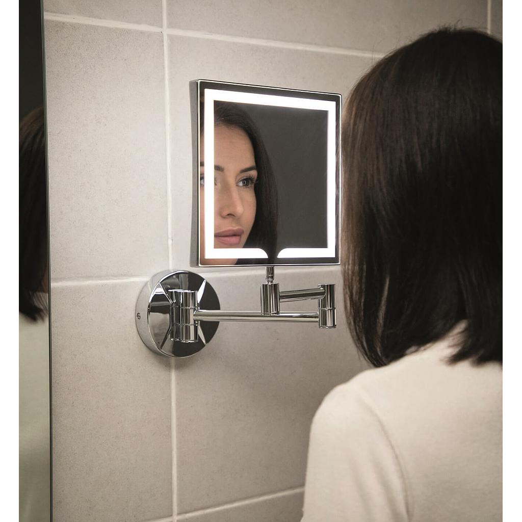Chrome Square make up LED Mirror Wall Mounted