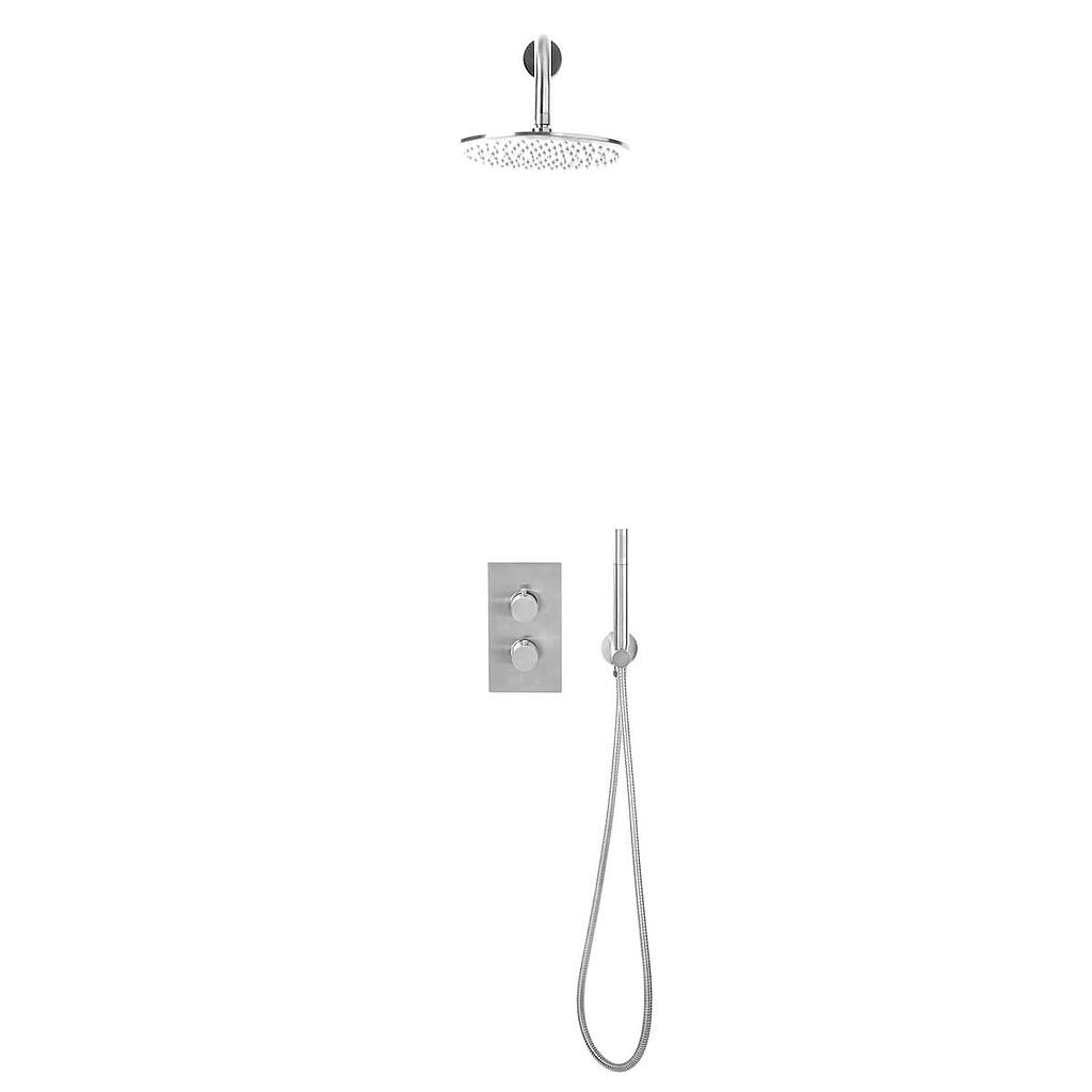 Core Round Handle Shower arm Drench head Handset & mounting bracket - Chrome