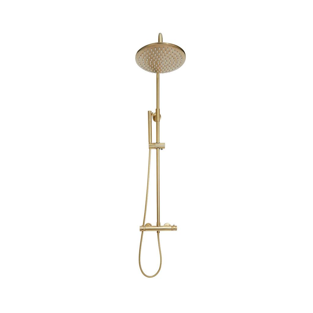 Core Round Rigid Riser Shower - Brushed Brass