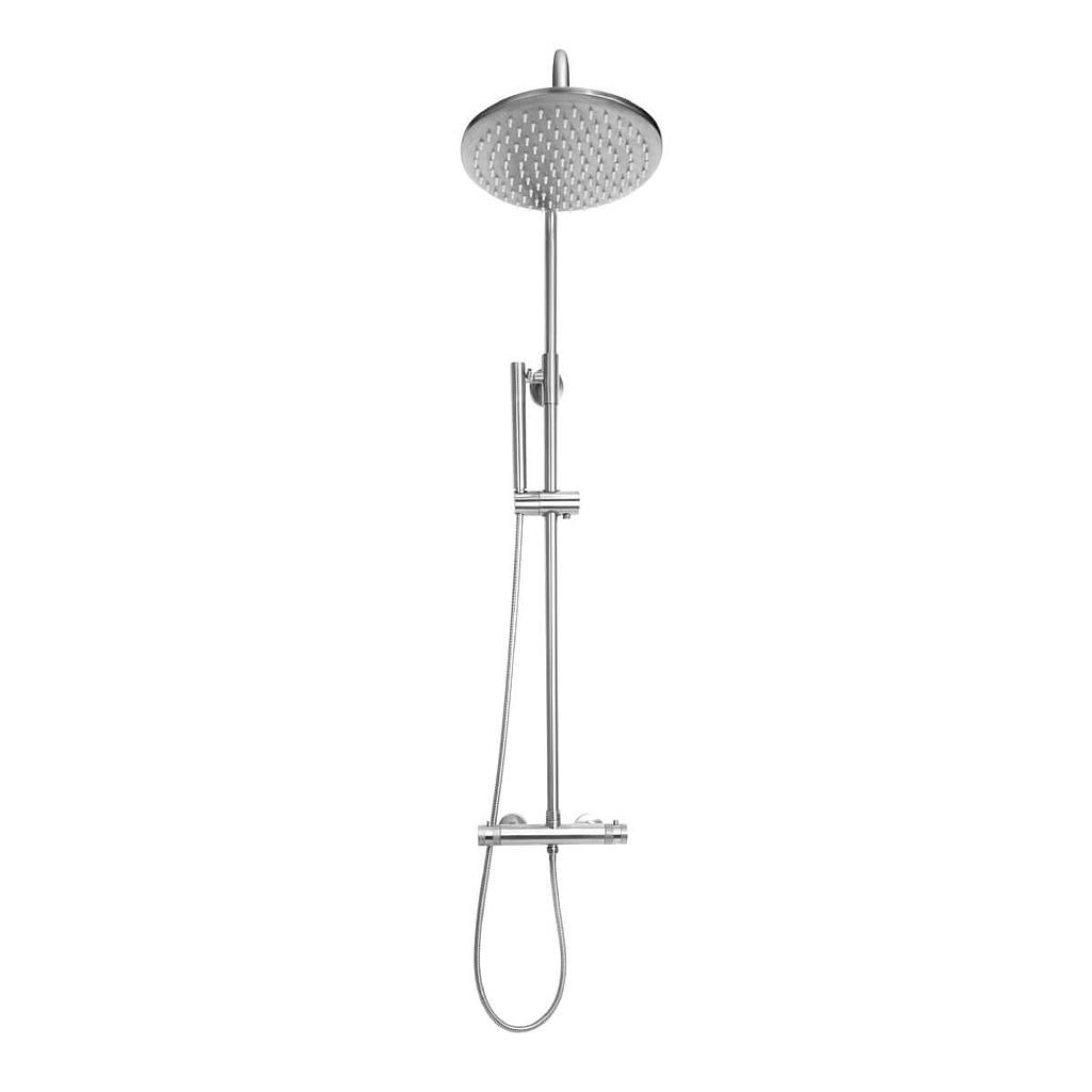 Core Round Rigid Riser Shower - Chrome