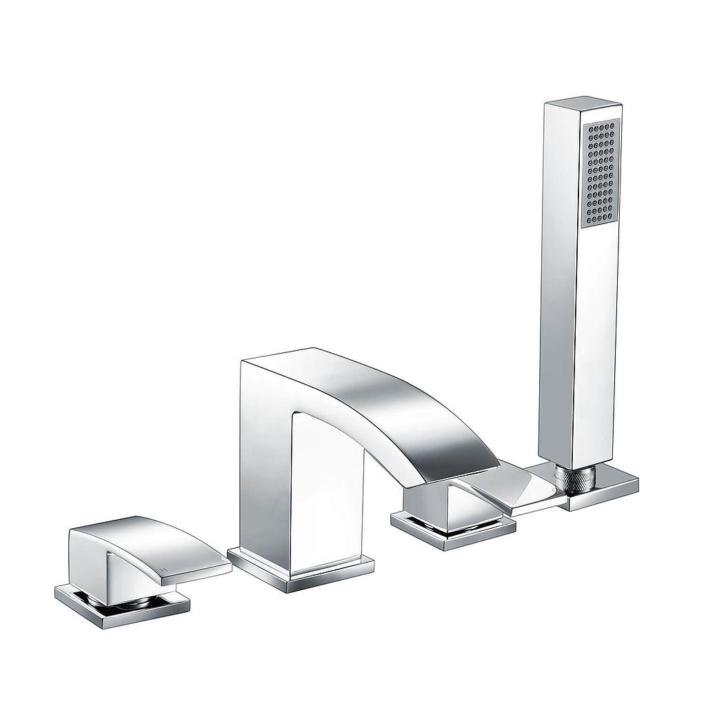 Descent 4 Hole Deck Mounted Bath Shower Mixer with Diverter - Chrome