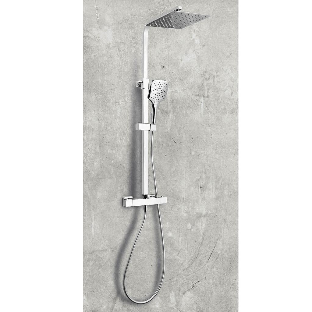 Helier Square Cool Touch Round Bar Valve, Adjustable Rigid Riser