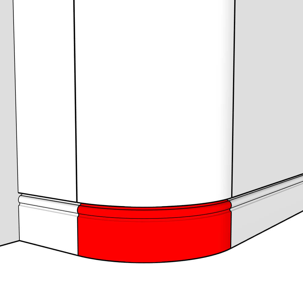 Helmsley Smooth Matt External Curved Torus Profiled Plinth - 300 x 300 x 150mm