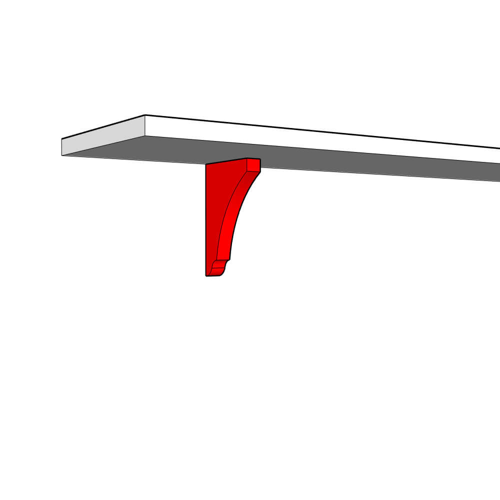 Helmsley Smooth Matt Mantle Shelf Bracket - 180 x 210 x 36mm