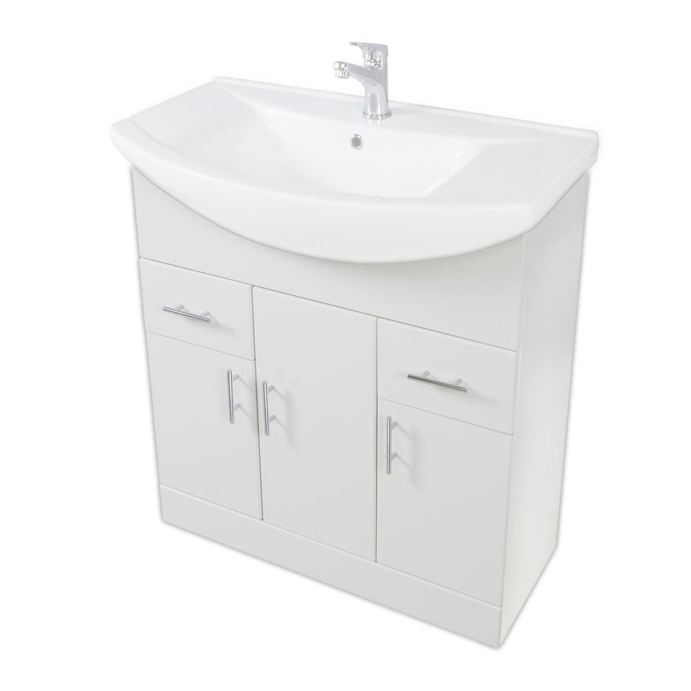 Lanza 750mm Basin Unit - Gloss White (Component)