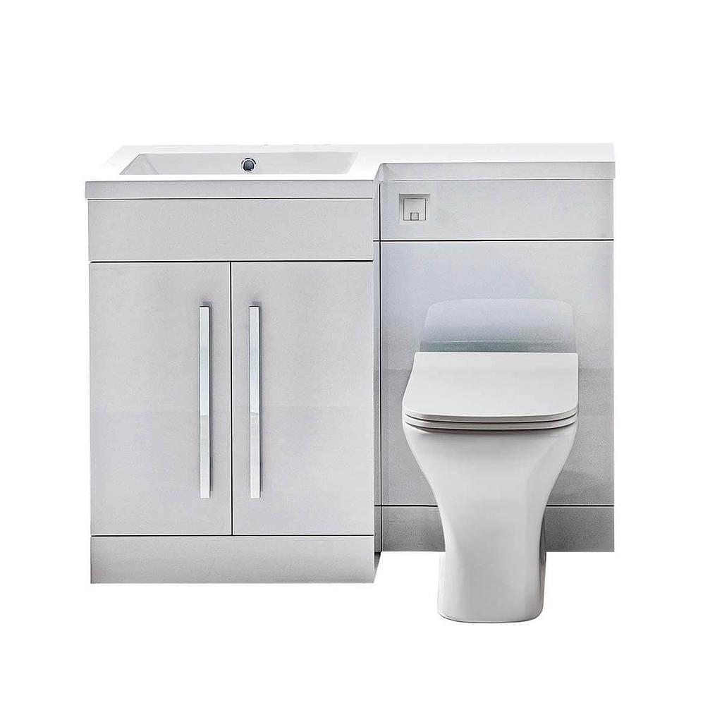 Lili 1100mm Sculptured Stone Basin - Left Hand (Component)