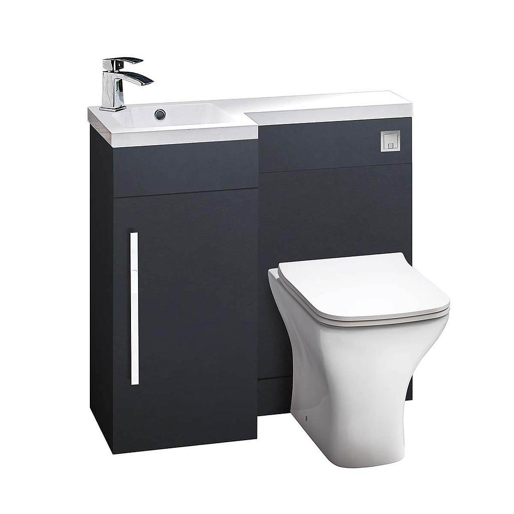 Lili L Shape Furniture 900mm mm Basin Unit - Matt Grey (Component)
