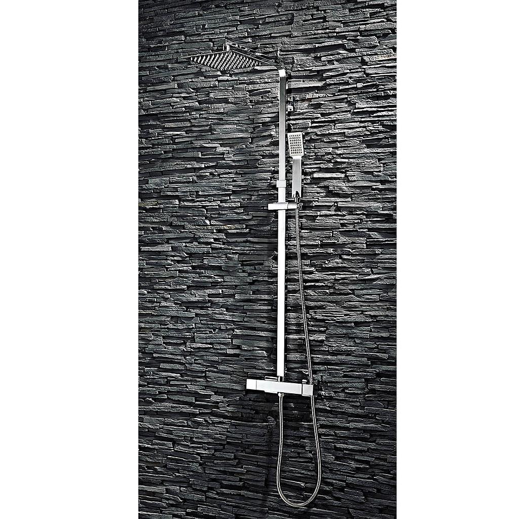 Lunar Square Thermostatic Bar Valve with Adjustable Rigid Riser