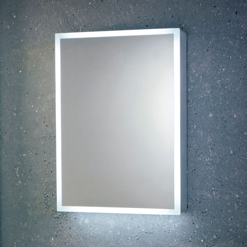 Mia LED Single Door Mirror Cabinet with Demister Pad & Shaver Socket - 500mm (wide) x 700mm (high)