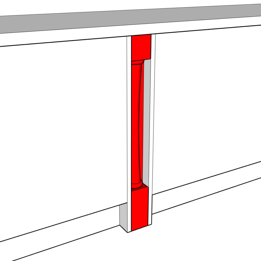 Tenby Smooth Matt Barrel Pilaster - 1250 x 90mm
