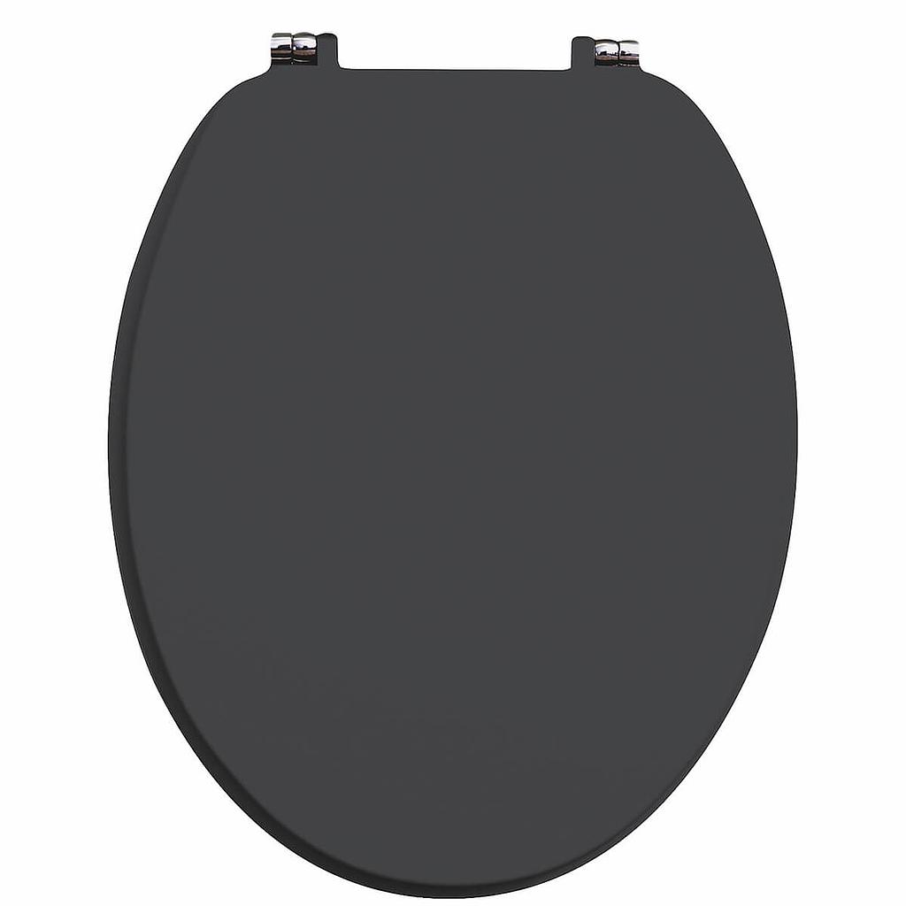Wooden Soft Close WC Seat - Matte Grey