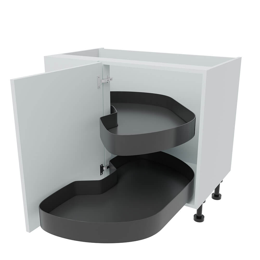 1000mm Highline Corner Base Unit - LAVA Corner Pull Out Shelving - 600mm Door (Left Blank)