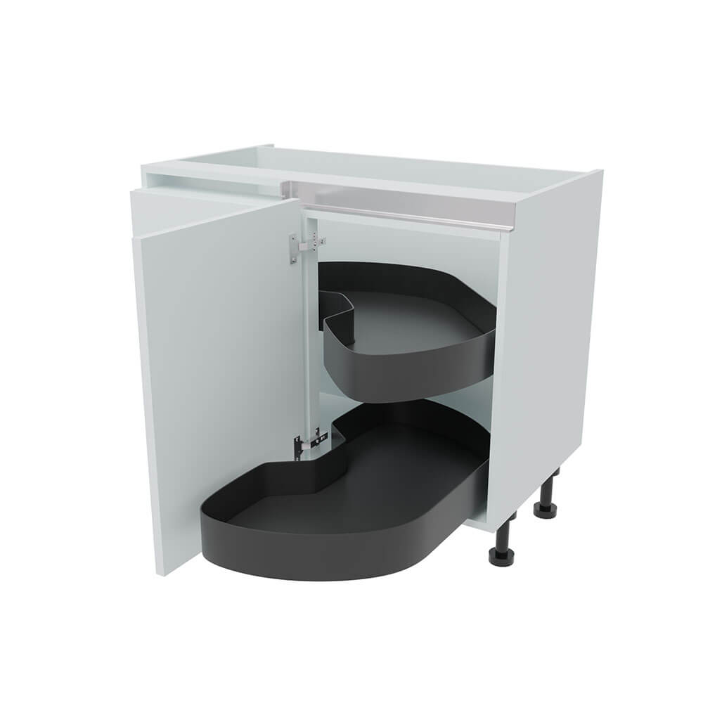 1000mm True Handleless Highline Corner Base Unit - LAVA Corner Pull Out Shelving - 500mm RH Hand Door